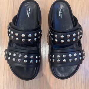 Rag and Bone Geo Stud Black Sandals
